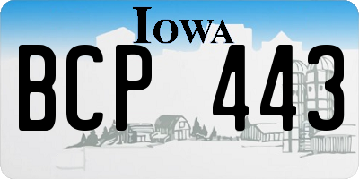 IA license plate BCP443