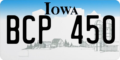 IA license plate BCP450