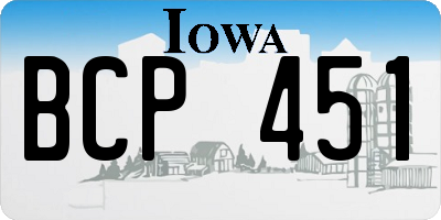 IA license plate BCP451