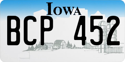 IA license plate BCP452
