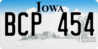 IA license plate BCP454