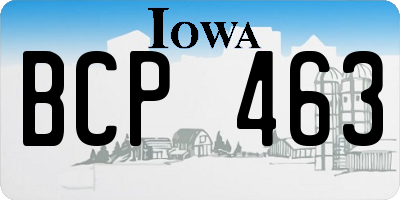 IA license plate BCP463