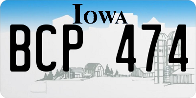 IA license plate BCP474