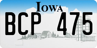 IA license plate BCP475