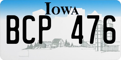 IA license plate BCP476