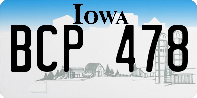 IA license plate BCP478