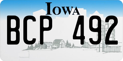 IA license plate BCP492