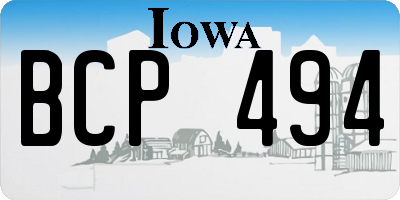IA license plate BCP494