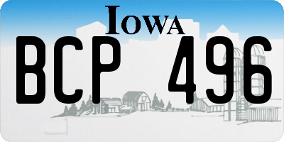 IA license plate BCP496