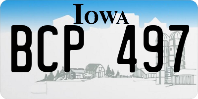 IA license plate BCP497