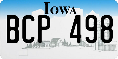 IA license plate BCP498