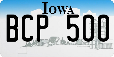 IA license plate BCP500