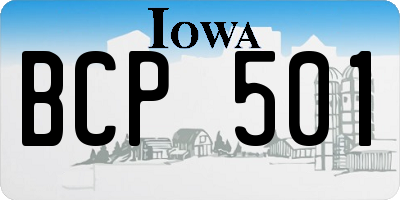 IA license plate BCP501