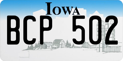 IA license plate BCP502
