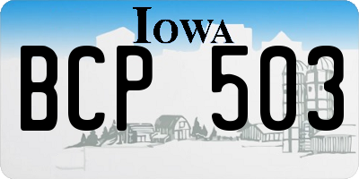IA license plate BCP503