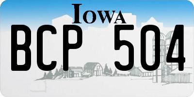 IA license plate BCP504