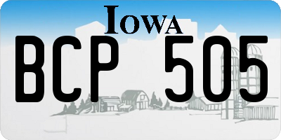 IA license plate BCP505