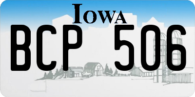 IA license plate BCP506