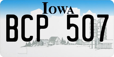 IA license plate BCP507