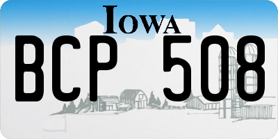 IA license plate BCP508