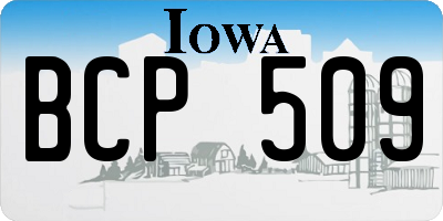 IA license plate BCP509
