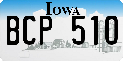 IA license plate BCP510