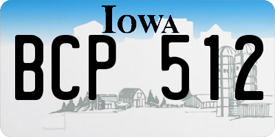 IA license plate BCP512