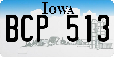 IA license plate BCP513