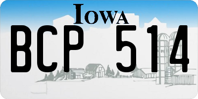 IA license plate BCP514