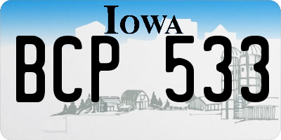 IA license plate BCP533