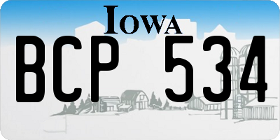 IA license plate BCP534