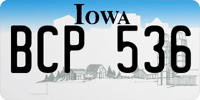 IA license plate BCP536