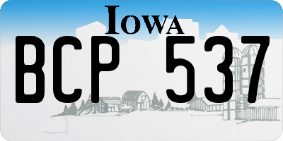 IA license plate BCP537
