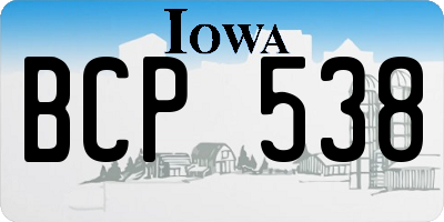 IA license plate BCP538