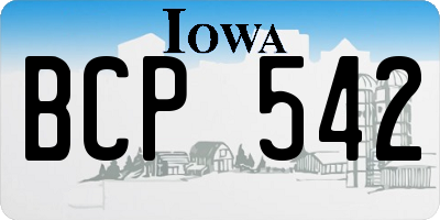 IA license plate BCP542