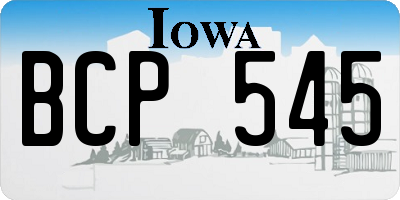 IA license plate BCP545