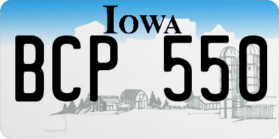 IA license plate BCP550