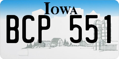 IA license plate BCP551