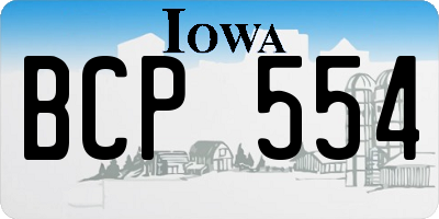 IA license plate BCP554