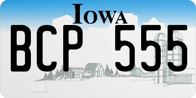 IA license plate BCP555