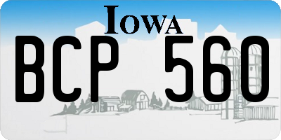 IA license plate BCP560