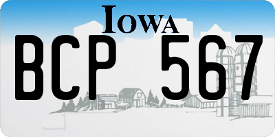 IA license plate BCP567