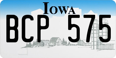 IA license plate BCP575