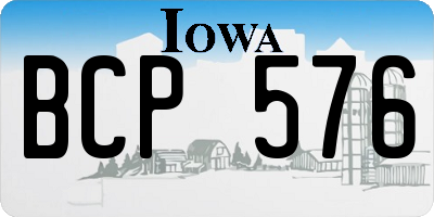 IA license plate BCP576