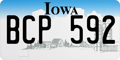 IA license plate BCP592