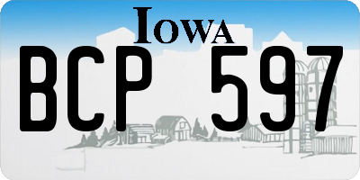 IA license plate BCP597