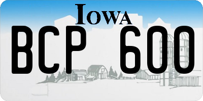 IA license plate BCP600