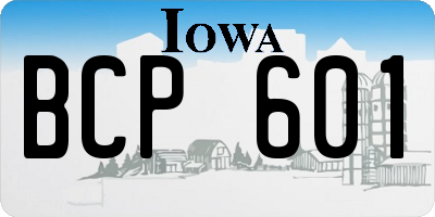 IA license plate BCP601