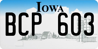 IA license plate BCP603