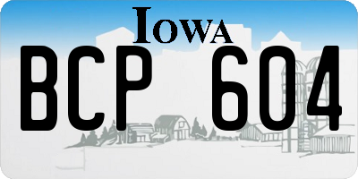 IA license plate BCP604